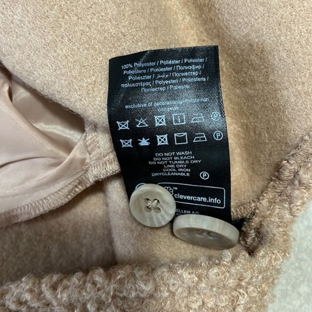 NWT Only Tan Teddy Style Long Sherpa Jacket Size Large - Picture 6 of 9